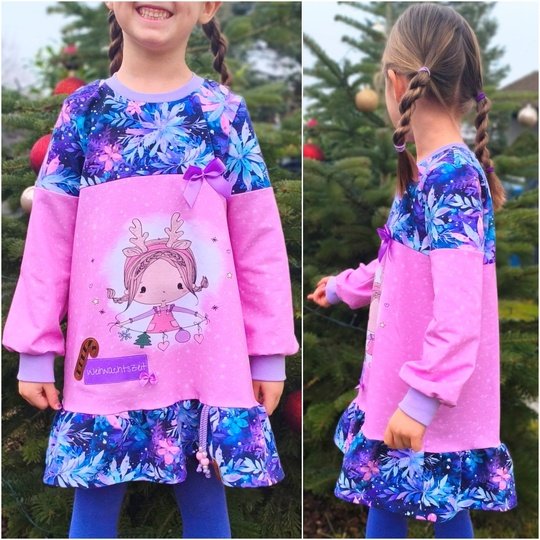 E-Book Schnittmuster Himbeerschnee Kuschelkleid Gr. 74 bis 164