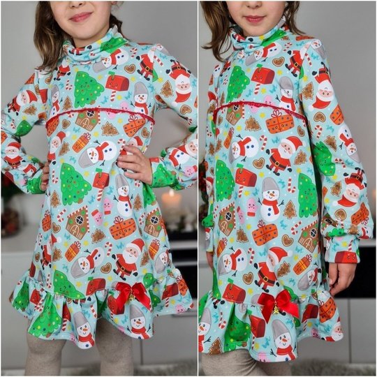 E-Book Schnittmuster Himbeerschnee Kuschelkleid Gr. 74 bis 164