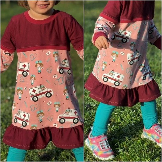 E-Book Schnittmuster Himbeerschnee Kuschelkleid Gr. 74 bis 164