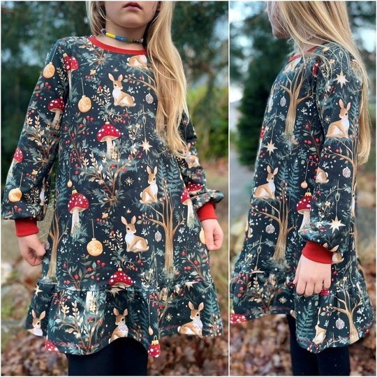 E-Book Schnittmuster Himbeerschnee Kuschelkleid Gr. 74 bis 164