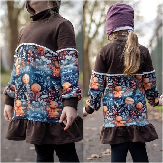 E-Book Schnittmuster Himbeerschnee Kuschelkleid Gr. 74 bis 164