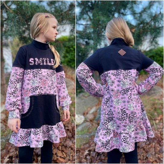 E-Book Schnittmuster Himbeerschnee Kuschelkleid Gr. 74 bis 164