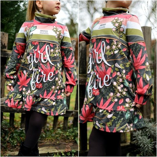 E-Book Schnittmuster Himbeerschnee Kuschelkleid Gr. 74 bis 164