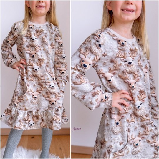 E-Book Schnittmuster Himbeerschnee Kuschelkleid Gr. 74 bis 164