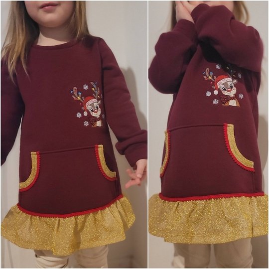 E-Book Schnittmuster Himbeerschnee Kuschelkleid Gr. 74 bis 164