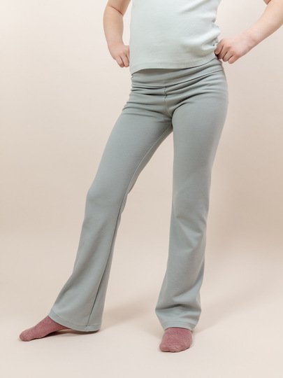 Mädchen Leggings nähen – Flared Leg mit Foldover-Bund (Schnittmuster)