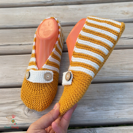 Knit Slipper Pattern PDF – Easy House Slippers for Women