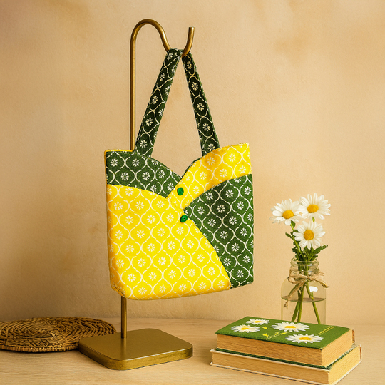 Red Patchwork Tote Bag Pattern - PDF Sewing Pattern Japanese Style Denim