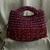 Crochet pattern burgundy handbag with crystal beaded fringe PDF and video