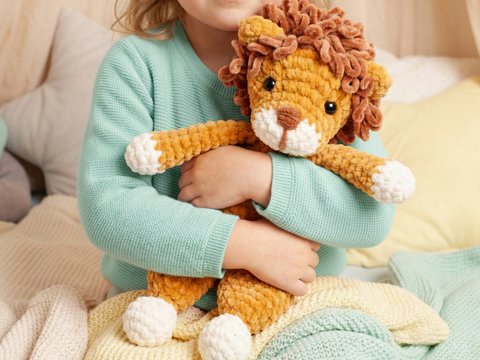 Löwen-Schnuffeltuch Häkelanleitung – Baby Schmusetuch & Kuscheltier