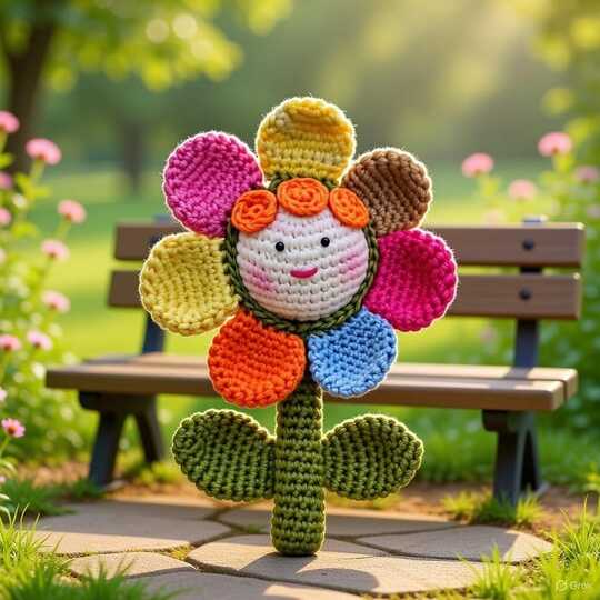 Amigurumi Sonnenblume H&auml;kelanleitung PDF + Video Tutorial (Englisch)