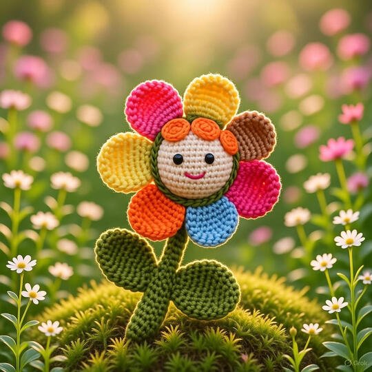 Amigurumi Sonnenblume H&auml;kelanleitung PDF + Video Tutorial (Englisch)