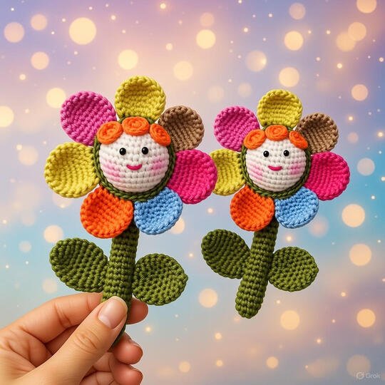 Amigurumi Sonnenblume H&auml;kelanleitung PDF + Video Tutorial (Englisch)
