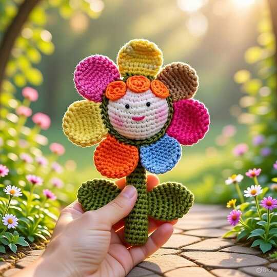 Amigurumi Sonnenblume H&auml;kelanleitung PDF + Video Tutorial (Englisch)