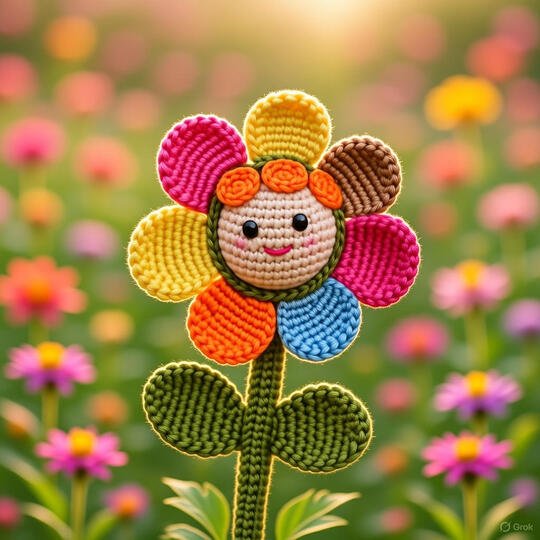 Amigurumi Sonnenblume H&auml;kelanleitung PDF + Video Tutorial (Englisch)