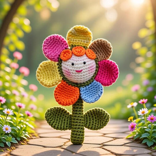 Amigurumi Sonnenblume H&auml;kelanleitung PDF + Video Tutorial (Englisch)