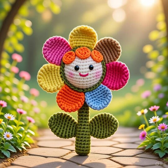 Amigurumi Sunflower Crochet Pattern PDF + Video Tutorial (English)