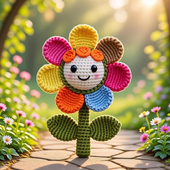 Amigurumi Sunflower Crochet Pattern PDF + Video Tutorial (English)