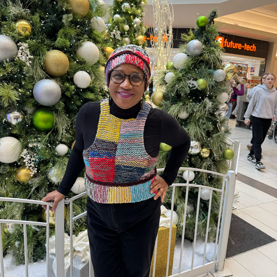 Knit Scrap Vest & Hat PATTERN, reversible, made to measure, size inclusive