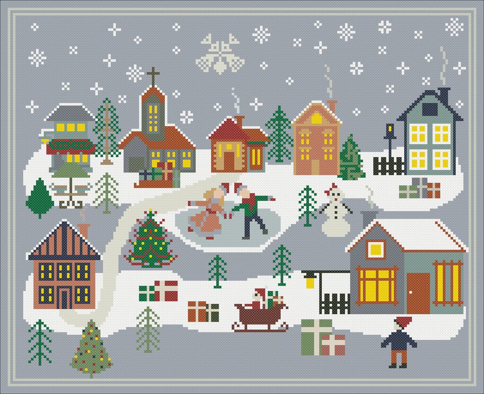 Winter Village Cross Stitch Pattern - Image 3