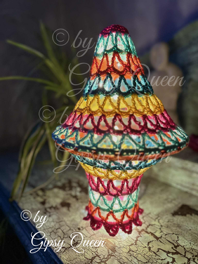 Häkelanleitung Flaschenlampe / Boho Lampenschirm DIY Deko Licht