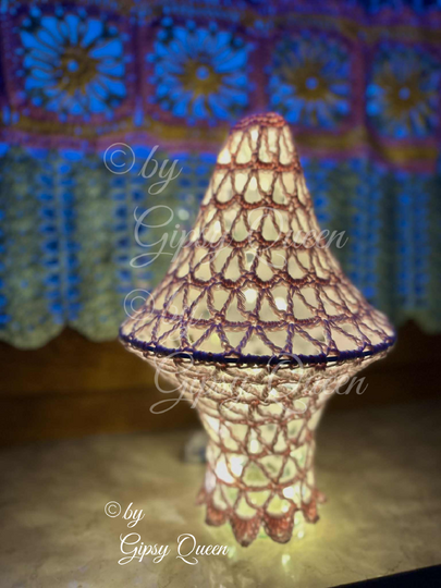 Häkelanleitung Flaschenlampe / Boho Lampenschirm DIY Deko Licht