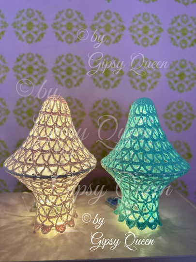 Häkelanleitung Flaschenlampe / Boho Lampenschirm DIY Deko Licht