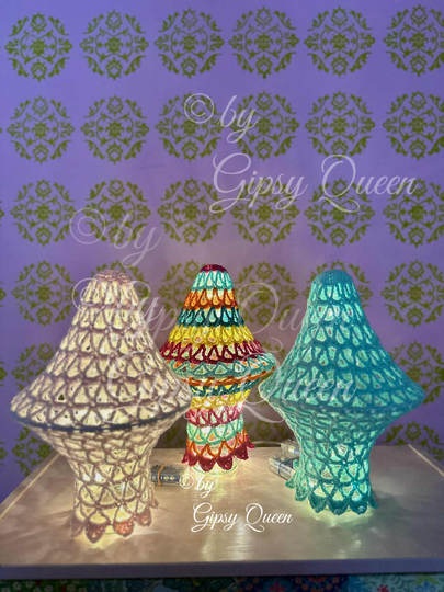 Häkelanleitung Flaschenlampe / Boho Lampenschirm DIY Deko Licht