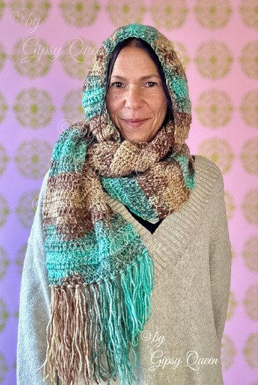 Häkelanleitung Haubenschal Kapuzenschal warmes Anfängerprojekt