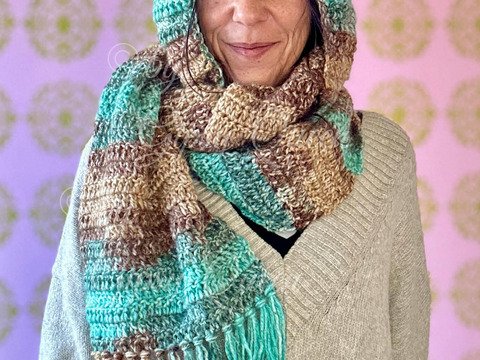 Häkelanleitung Haubenschal Kapuzenschal warmes Anfängerprojekt