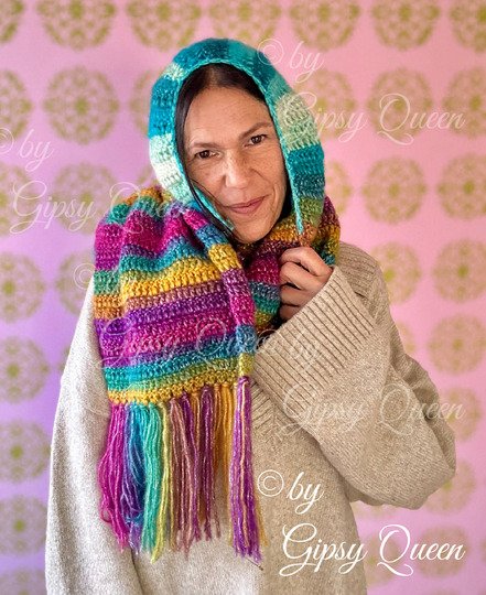 Häkelanleitung Haubenschal Kapuzenschal warmes Anfängerprojekt