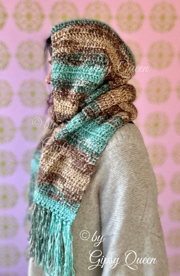 Häkelanleitung Haubenschal Kapuzenschal warmes Anfängerprojekt