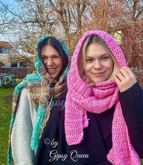 Häkelanleitung Haubenschal Kapuzenschal warmes Anfängerprojekt