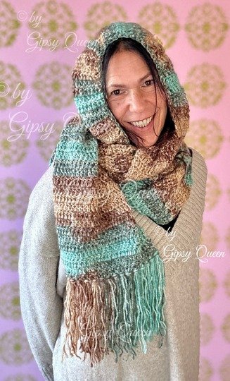 Häkelanleitung Haubenschal Kapuzenschal warmes Anfängerprojekt