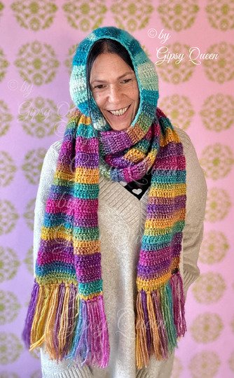 Häkelanleitung Haubenschal Kapuzenschal warmes Anfängerprojekt