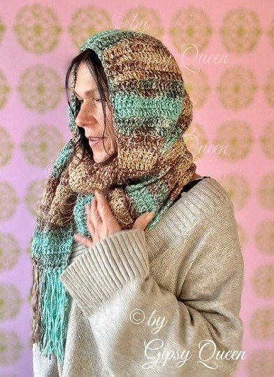Häkelanleitung Haubenschal Kapuzenschal warmes Anfängerprojekt
