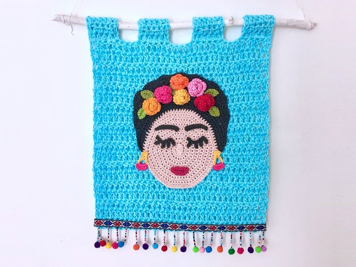 Häkelanleitung Frau mit Blumen "Mexican Beauty", Frauenkopf Applikation PDF