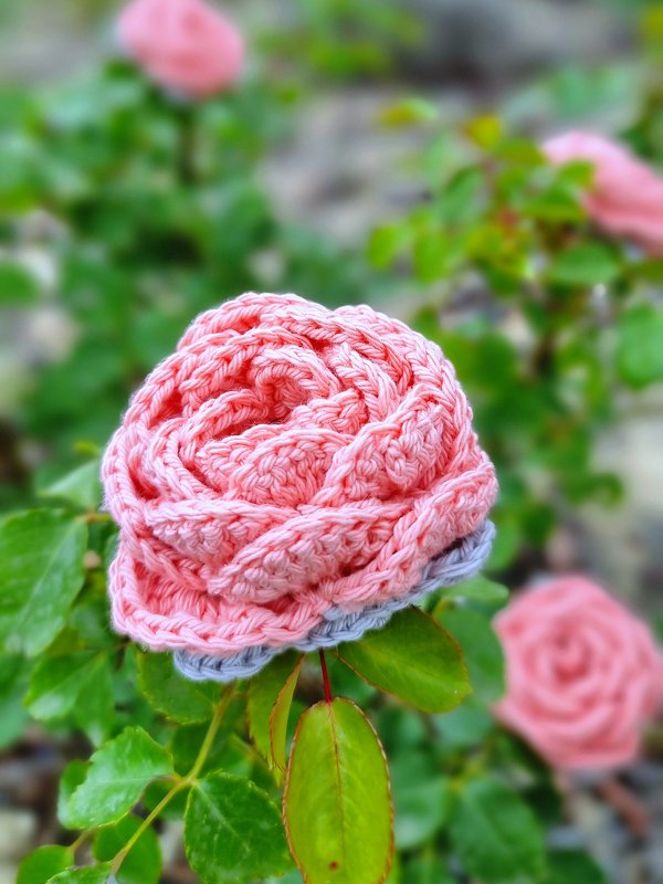 Crochet pattern, 3D motif, rose, granny square - Image 6