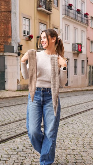 Minituch im Sophie-Scarf-Trend stricken mit Videoanleitung