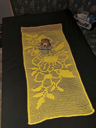 Tischläufer Sommerblumen häkeln