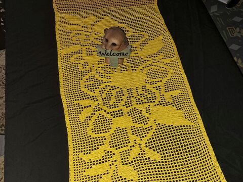 Tischläufer Sommerblumen häkeln