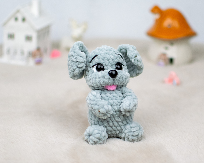 Small Puppy Crochet Pattern – Cute Chenille Dog PDF Tutorial