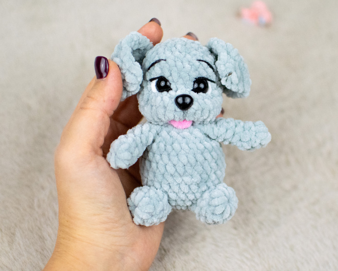 Small Puppy Crochet Pattern – Cute Chenille Dog PDF Tutorial