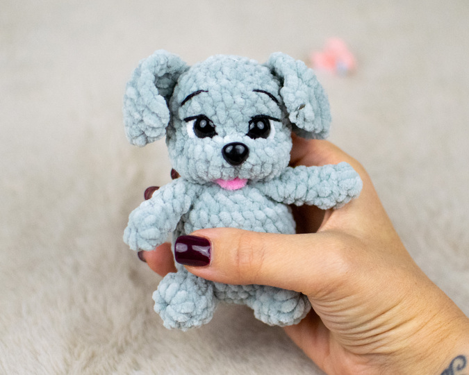 Small Puppy Crochet Pattern – Cute Chenille Dog PDF Tutorial