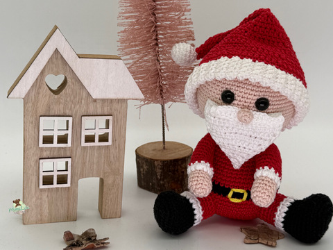 Kuschel Weihnachtsmann, mini - Häkelanleitung
