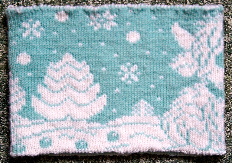 Knitting pattern children's scarf (loop) "Adventure in the Winter Forest"