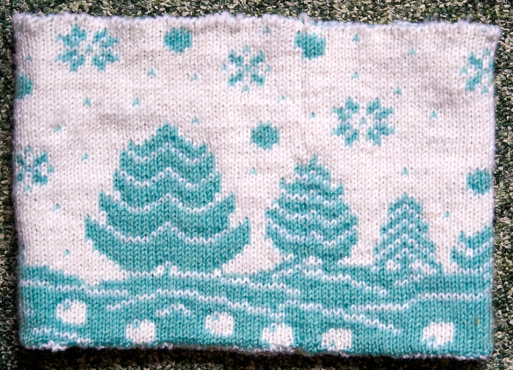 Knitting pattern children's scarf (loop) "Adventure in the Winter Forest"