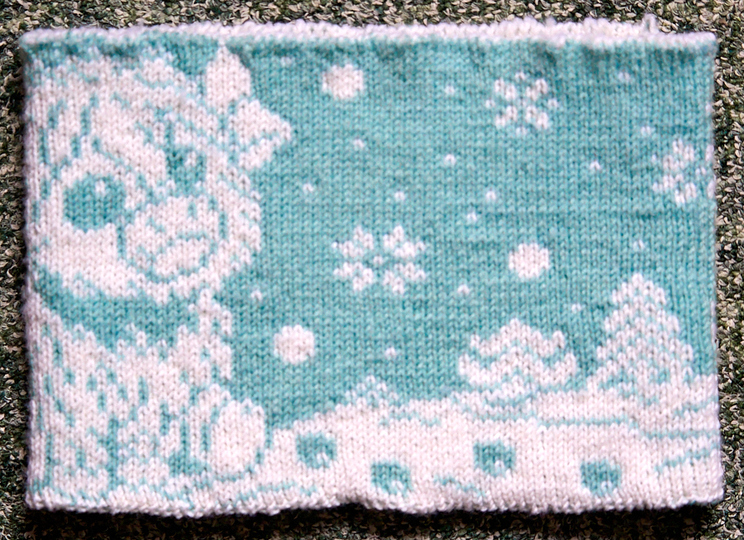 Knitting pattern children's scarf (loop) "Adventure in the Winter Forest"