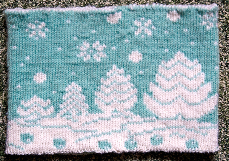 Knitting pattern children's scarf (loop) "Adventure in the Winter Forest"