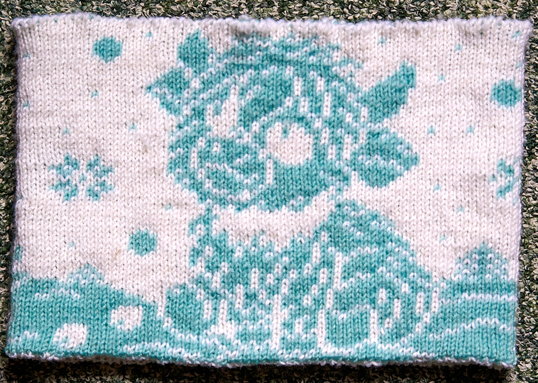 Knitting pattern children's scarf (loop) "Adventure in the Winter Forest"